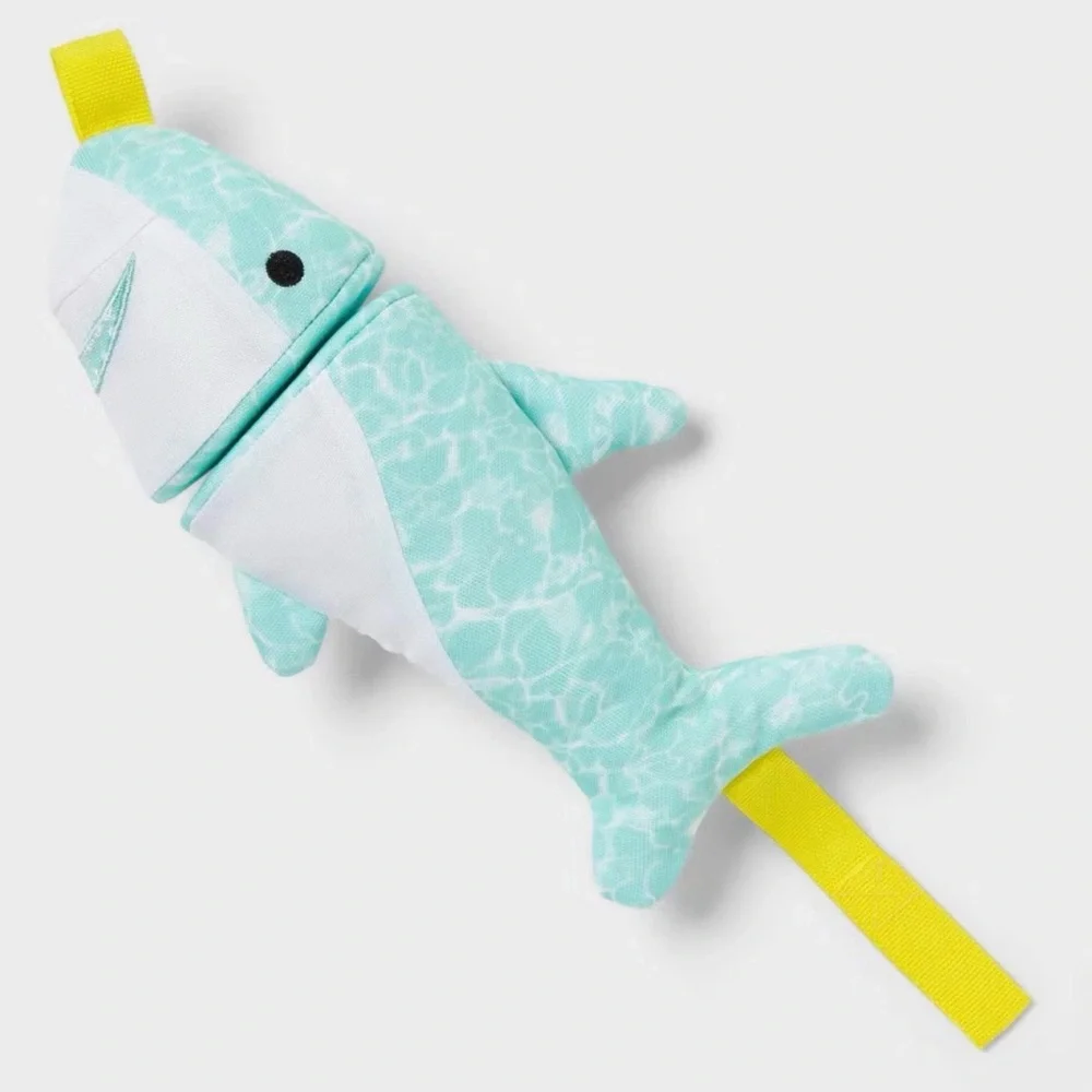 Durable Shark Dog Fetch Toy Launcher - RipStop Fabric Interactive Pet Play NWT